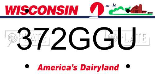 372GGU Wisconsin License Plate