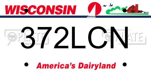372LCN Wisconsin License Plate