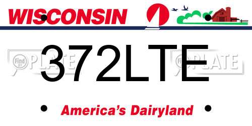 372LTE Wisconsin License Plate