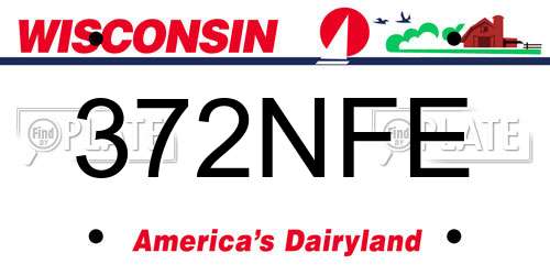 372NFE Wisconsin License Plate