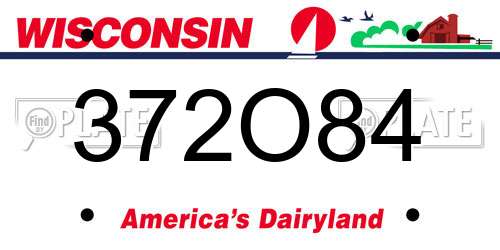 372O84 Wisconsin License Plate