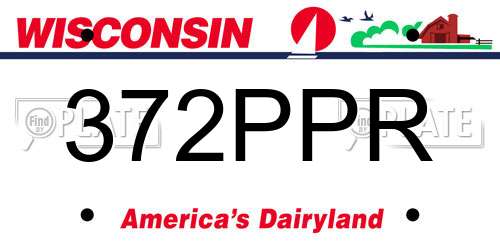 372PPR Wisconsin License Plate