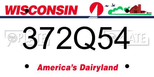 372Q54 Wisconsin License Plate