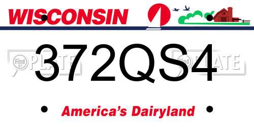 372QS4 Wisconsin License Plate