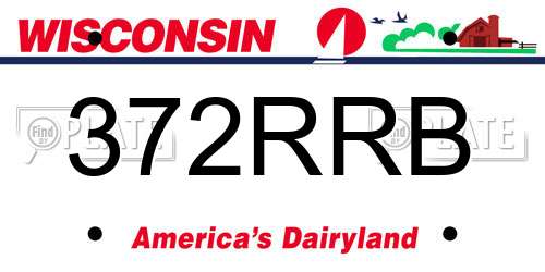 372RRB Wisconsin License Plate