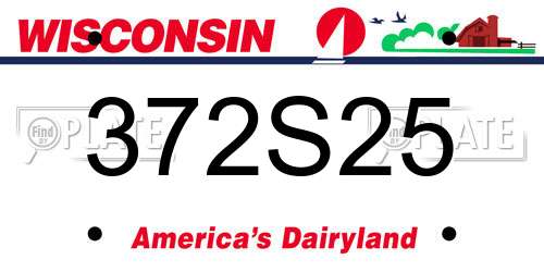 372S25 Wisconsin License Plate