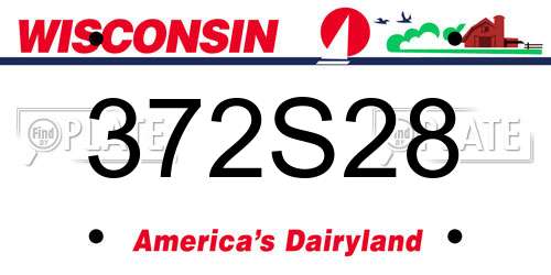 372S28 Wisconsin License Plate