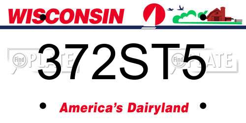 372ST5 Wisconsin License Plate