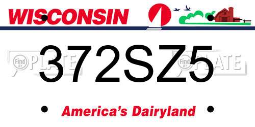 372SZ5 Wisconsin License Plate