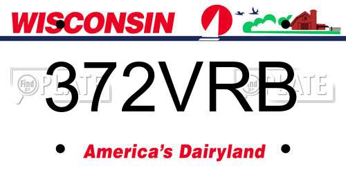 372VRB Wisconsin License Plate