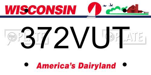 372VUT Wisconsin License Plate
