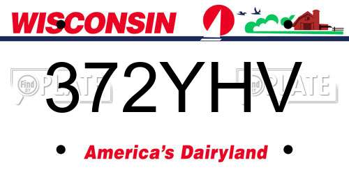 372YHV Wisconsin License Plate