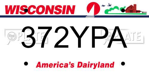 372YPA Wisconsin License Plate