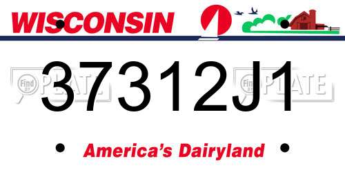 37312J1 Wisconsin License Plate