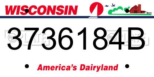 3736184B Wisconsin License Plate