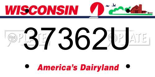 37362U Wisconsin License Plate