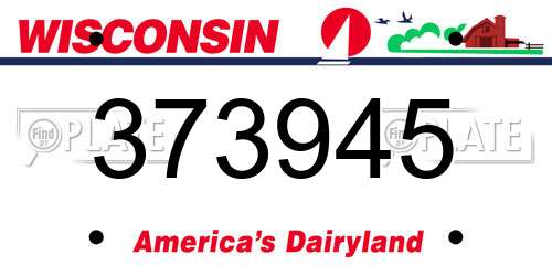 373945 Wisconsin License Plate