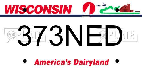 373NED Wisconsin License Plate