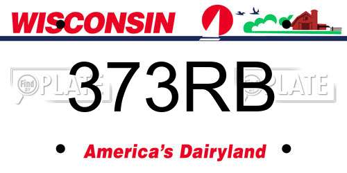 373RB Wisconsin License Plate