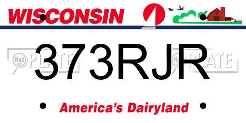 373RJR Wisconsin License Plate