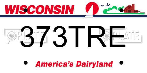 373TRE Wisconsin License Plate
