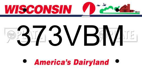 373VBM Wisconsin License Plate