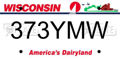 373YMW Wisconsin License Plate