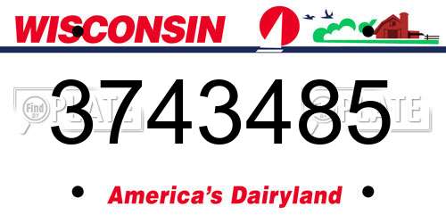 3743485 Wisconsin License Plate