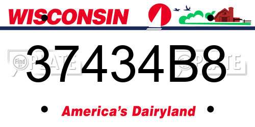 37434B8 Wisconsin License Plate