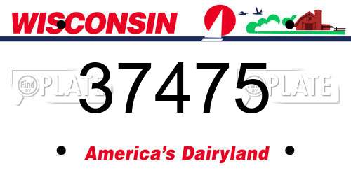 37475 Wisconsin License Plate