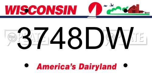 3748DW Wisconsin License Plate