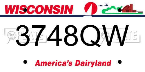 3748QW Wisconsin License Plate