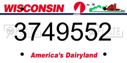 3749552 Wisconsin License Plate