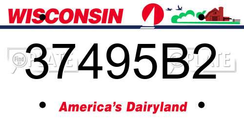 37495B2 Wisconsin License Plate