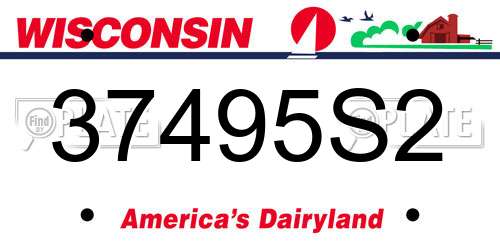 37495S2 Wisconsin License Plate