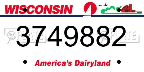 3749882 Wisconsin License Plate