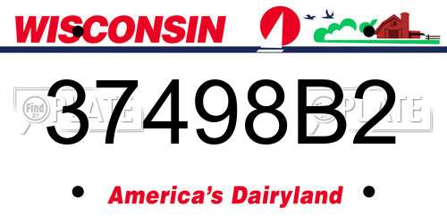 37498B2 Wisconsin License Plate