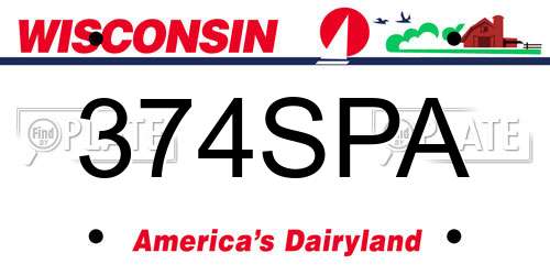 374SPA Wisconsin License Plate