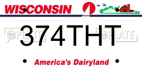 374THT Wisconsin License Plate