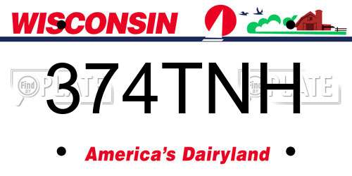 374TNH Wisconsin License Plate