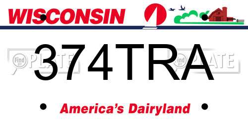374TRA Wisconsin License Plate