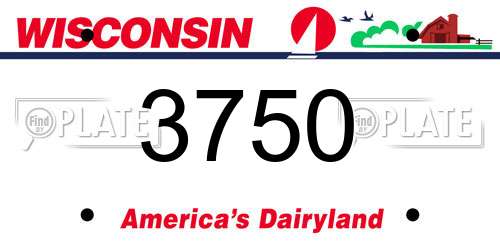 3750 Wisconsin License Plate
