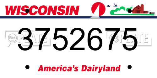 3752675 Wisconsin License Plate