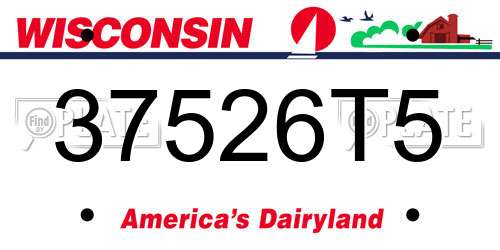 37526T5 Wisconsin License Plate