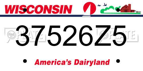 37526Z5 Wisconsin License Plate