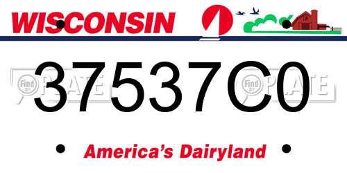 37537C0 Wisconsin License Plate