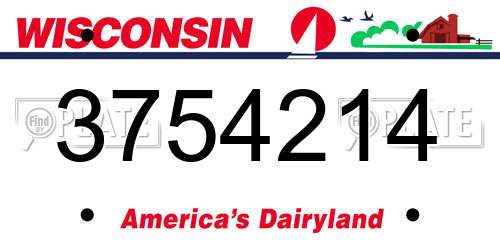 3754214 Wisconsin License Plate