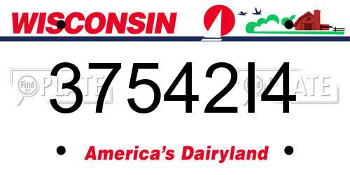 37542I4 Wisconsin License Plate