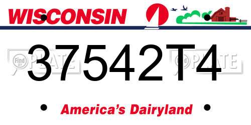 37542T4 Wisconsin License Plate