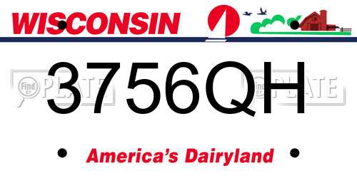 3756QH Wisconsin License Plate